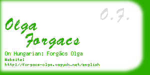 olga forgacs business card